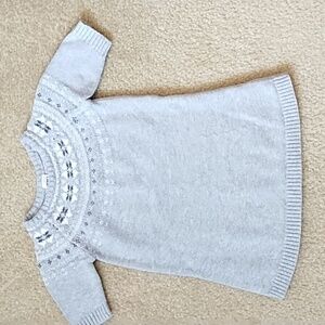 Carter's Knit Sweater Girls Size 2T Winter Scandanavian Short Sleeve Gray White